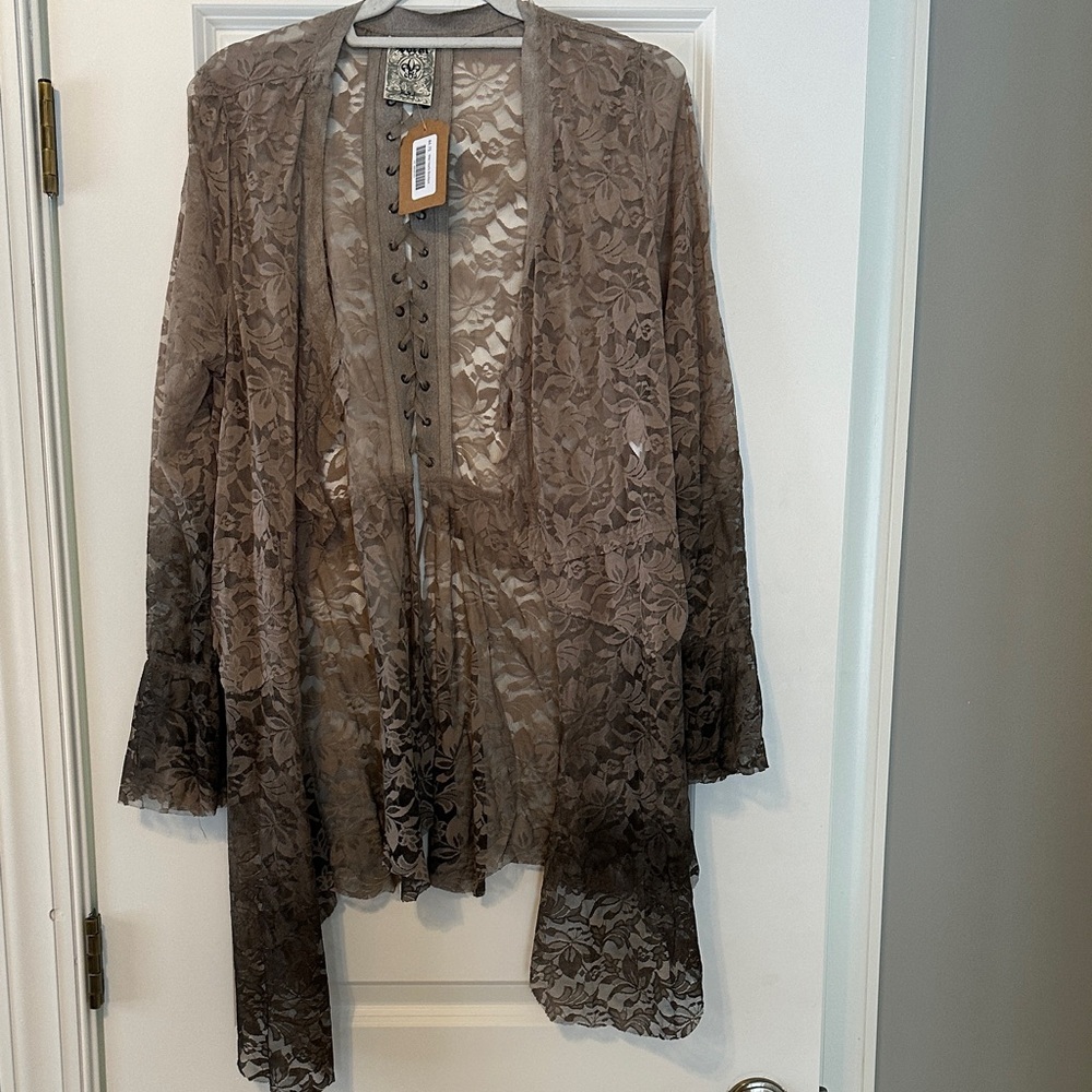 Vocal brown Lace Cardigan
